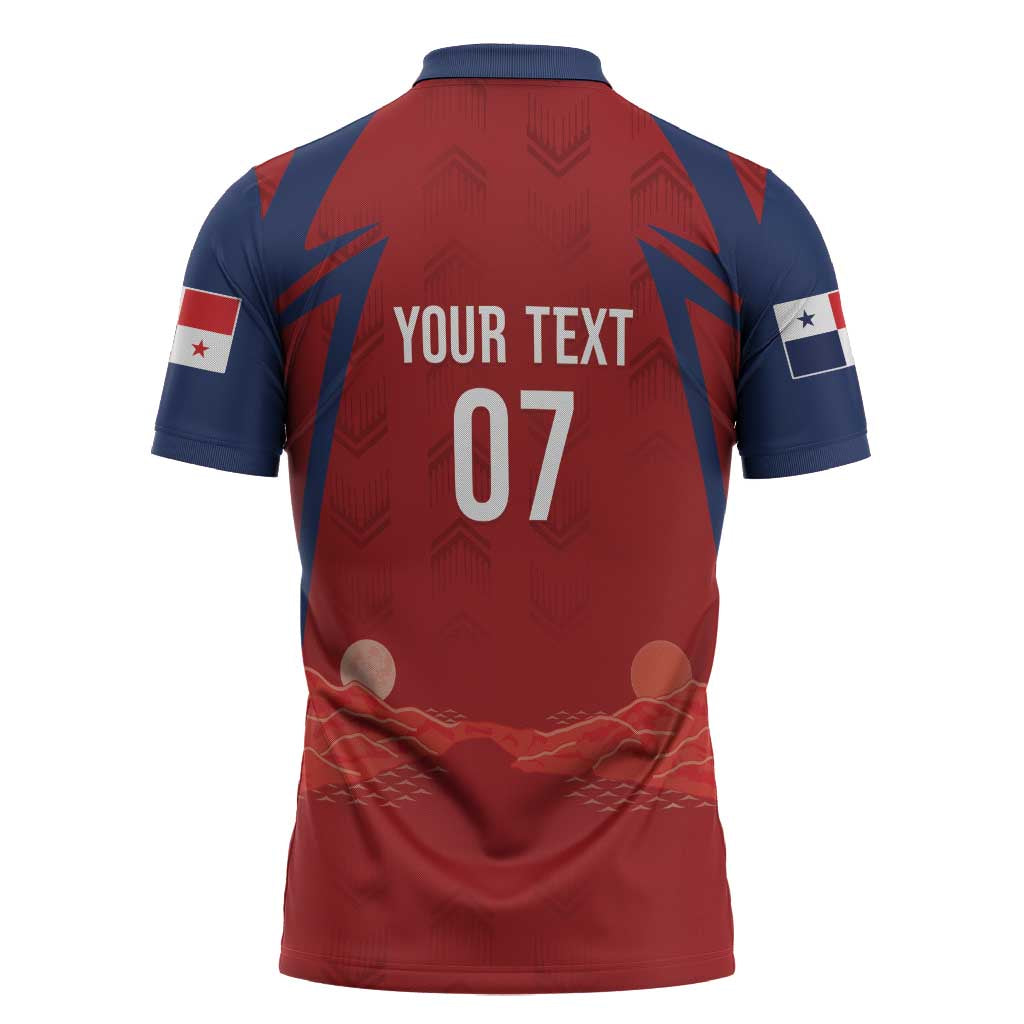 Afro-Panama Football 2026 Custom Zipper Polo Shirt La Marea Roja Making History - Wonder Print Shop