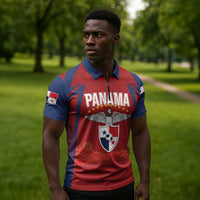 Afro-Panama Football 2026 Custom Zipper Polo Shirt La Marea Roja Making History - Wonder Print Shop