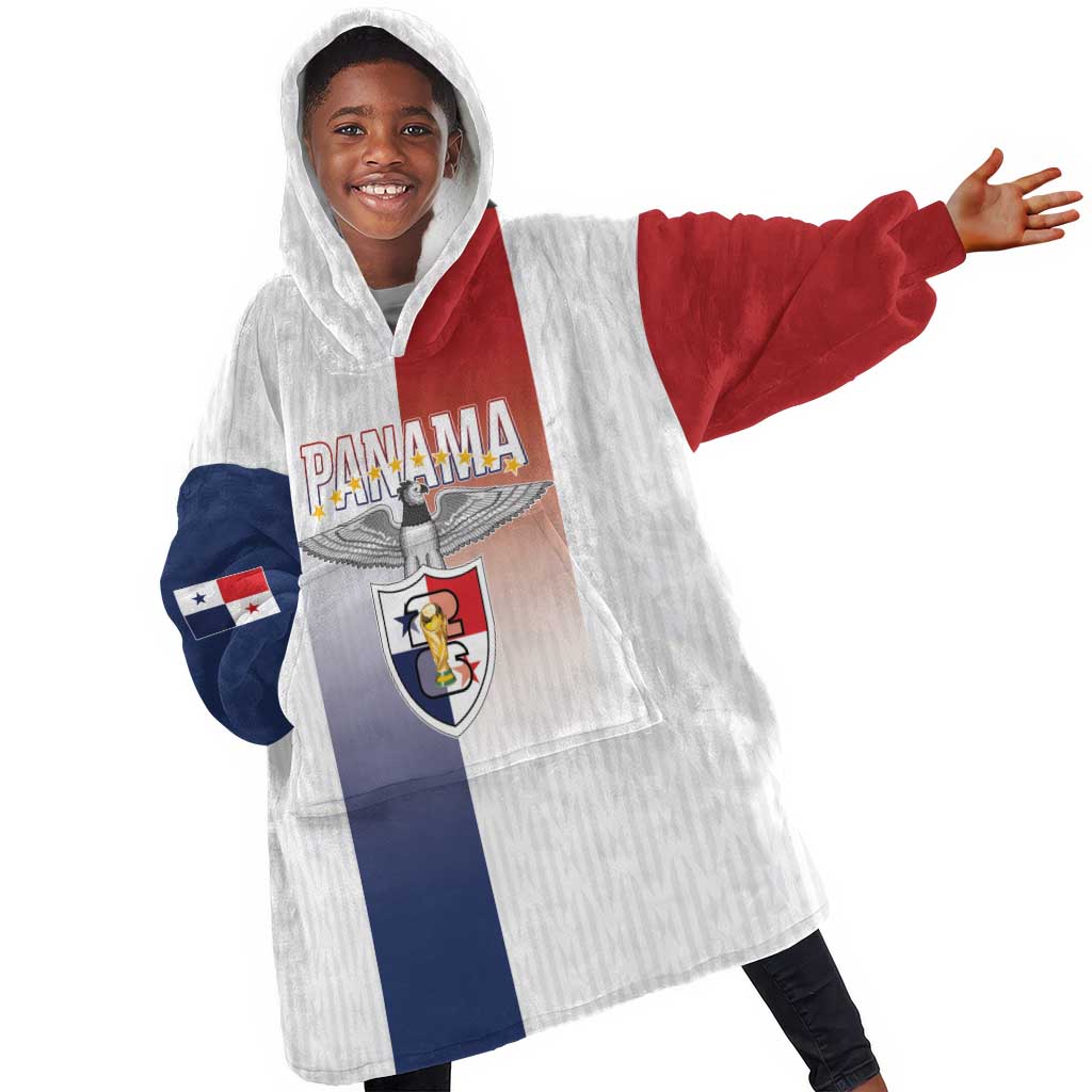 Afro-Panama Football Los Canaleros 2026 Custom Kid Wearable Blanket Hoodie Rising Glory - Wonder Print Shop