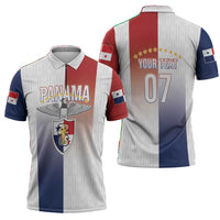 Afro-Panama Football Los Canaleros 2026 Custom Zipper Polo Shirt Rising Glory - Wonder Print Shop