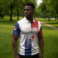 Afro-Panama Football Los Canaleros 2026 Custom Zipper Polo Shirt Rising Glory - Wonder Print Shop