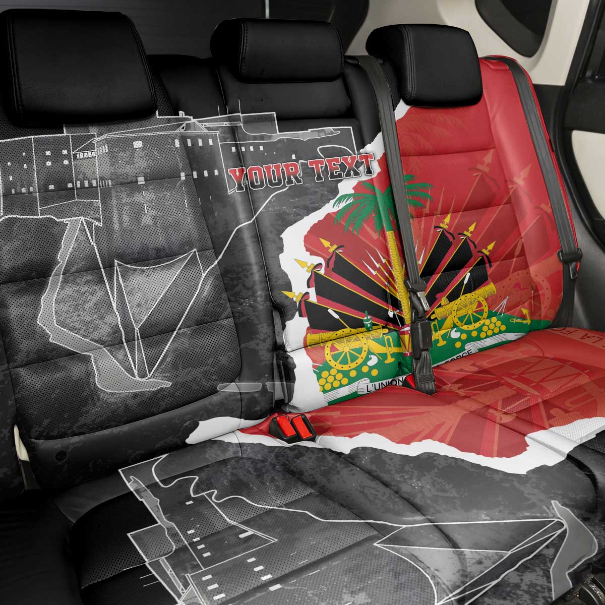Personalized Haiti First Black Republic 1804 Back Car Seat Cover Ayiti Citadel Laferriere