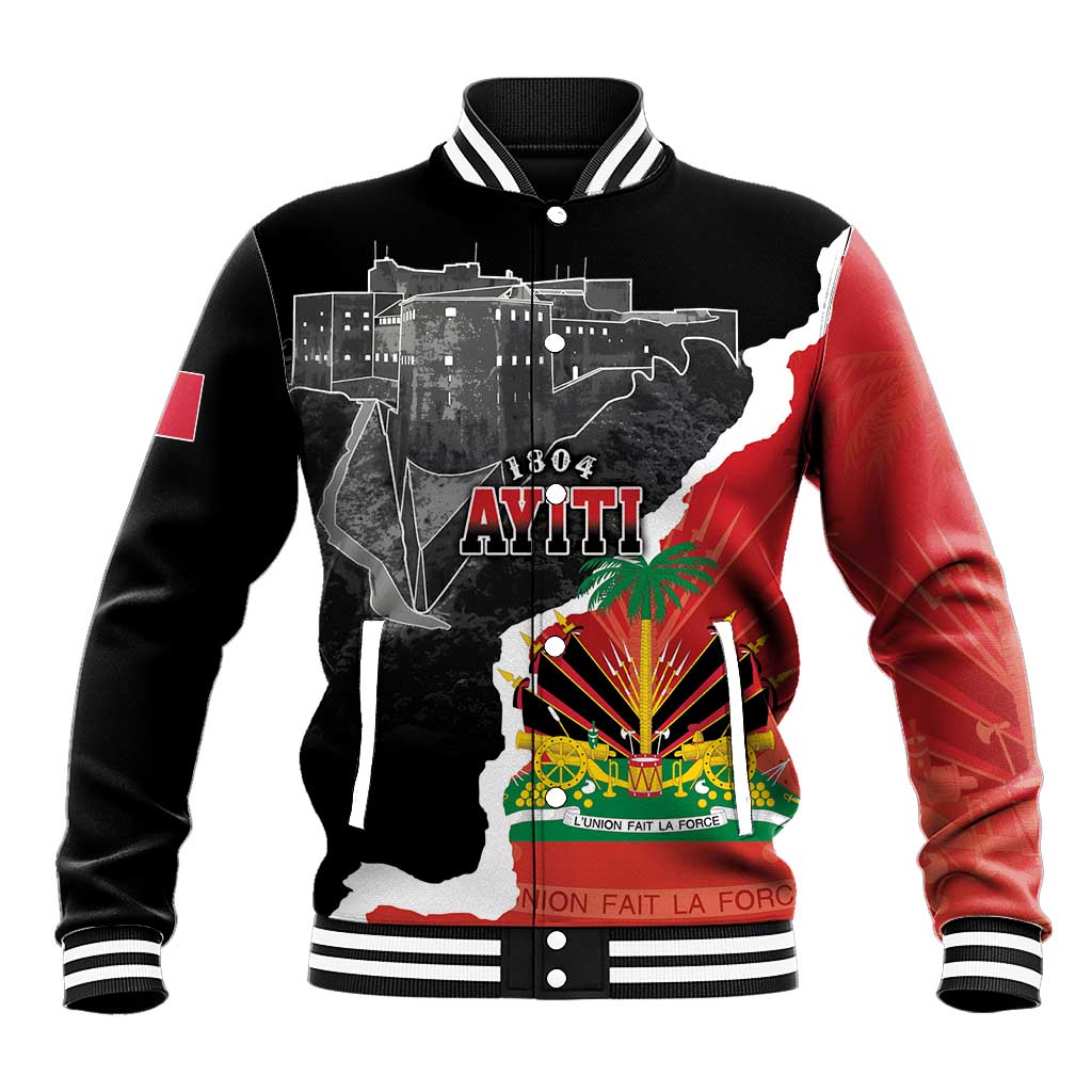 Personalized Haiti First Black Republic 1804 Baseball Jacket Ayiti Citadel Laferriere