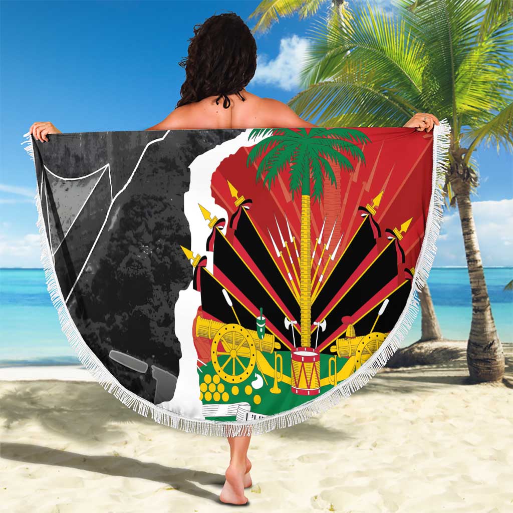 Personalized Haiti First Black Republic 1804 Beach Blanket Ayiti Citadel Laferriere