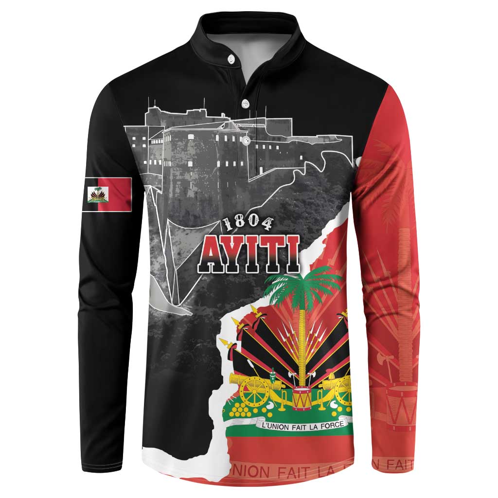 Personalized Haiti First Black Republic 1804 Button Sweatshirt Ayiti Citadel Laferriere