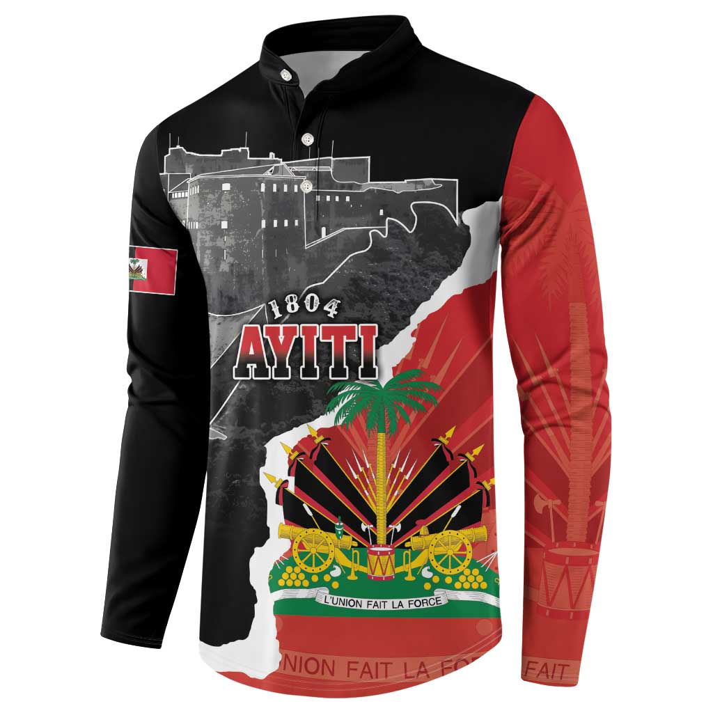 Personalized Haiti First Black Republic 1804 Button Sweatshirt Ayiti Citadel Laferriere
