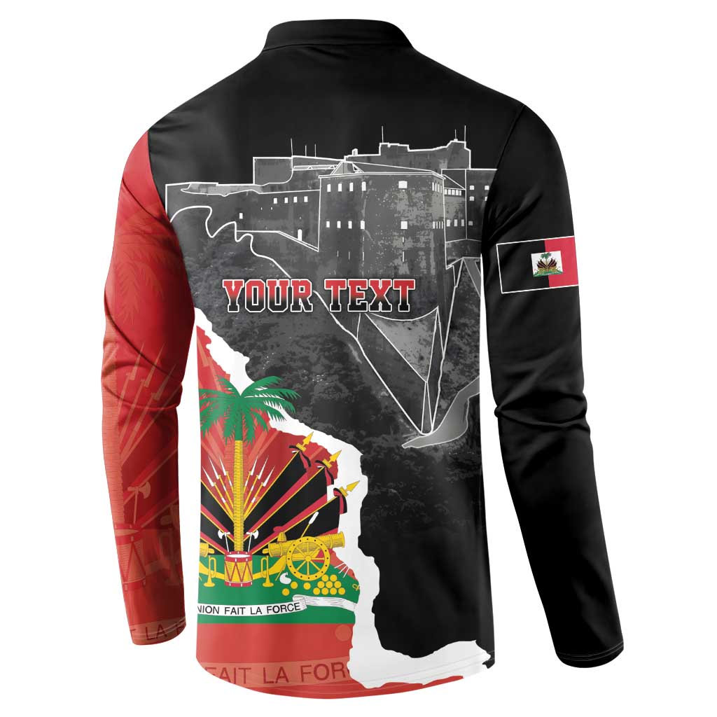 Personalized Haiti First Black Republic 1804 Button Sweatshirt Ayiti Citadel Laferriere