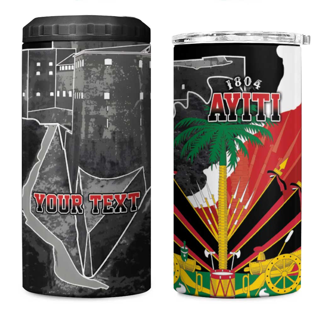 Personalized Haiti First Black Republic 1804 4 in 1 Can Cooler Tumbler Ayiti Citadel Laferriere