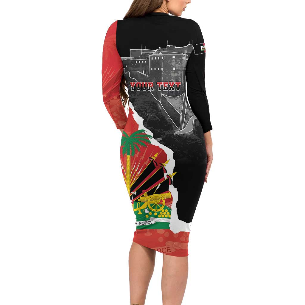 Personalized Haiti First Black Republic 1804 Family Matching Long Sleeve Bodycon Dress and Hawaiian Shirt Ayiti Citadel Laferriere