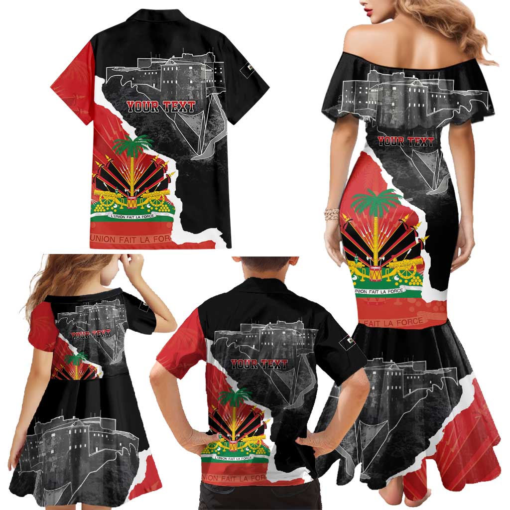 Personalized Haiti First Black Republic 1804 Family Matching Mermaid Dress and Hawaiian Shirt Ayiti Citadel Laferriere