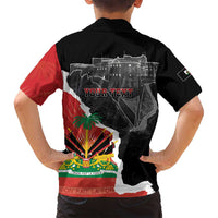 Personalized Haiti First Black Republic 1804 Family Matching Off Shoulder Short Dress and Hawaiian Shirt Ayiti Citadel Laferriere