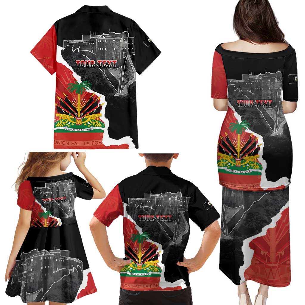 Personalized Haiti First Black Republic 1804 Family Matching Puletasi and Hawaiian Shirt Ayiti Citadel Laferriere