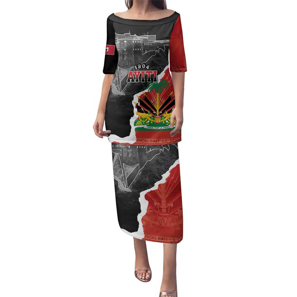 Personalized Haiti First Black Republic 1804 Family Matching Puletasi and Hawaiian Shirt Ayiti Citadel Laferriere