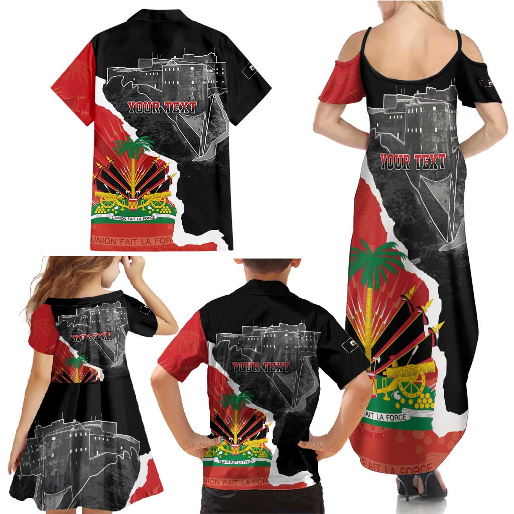 Personalized Haiti First Black Republic 1804 Family Matching Summer Maxi Dress and Hawaiian Shirt Ayiti Citadel Laferriere