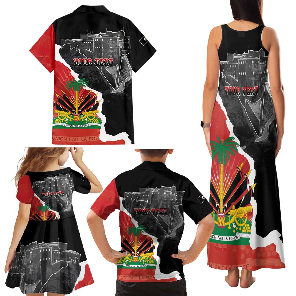 Personalized Haiti First Black Republic 1804 Family Matching Tank Maxi Dress and Hawaiian Shirt Ayiti Citadel Laferriere
