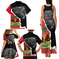 Personalized Haiti First Black Republic 1804 Family Matching Tank Maxi Dress and Hawaiian Shirt Ayiti Citadel Laferriere