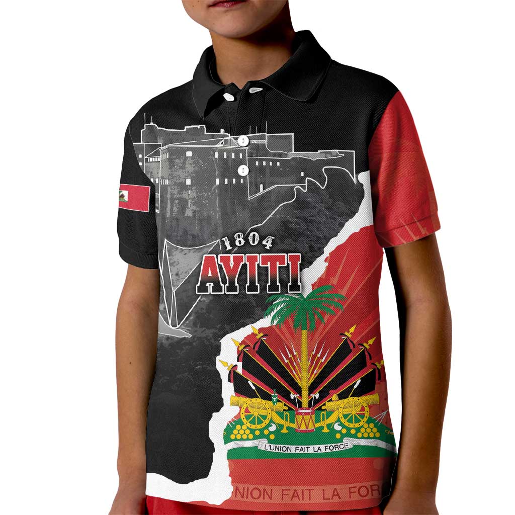 Personalized Haiti First Black Republic 1804 Kid Polo Shirt Ayiti Citadel Laferriere