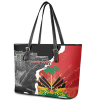 Personalized Haiti First Black Republic 1804 Leather Tote Bag Ayiti Citadel Laferriere