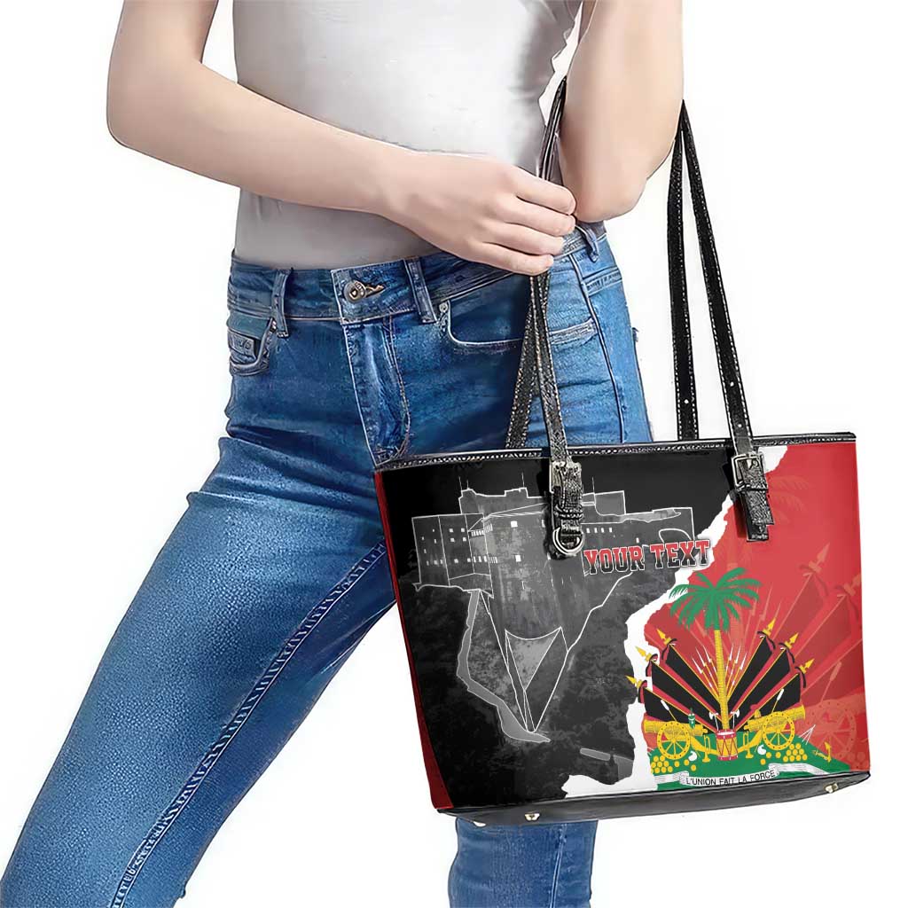 Personalized Haiti First Black Republic 1804 Leather Tote Bag Ayiti Citadel Laferriere