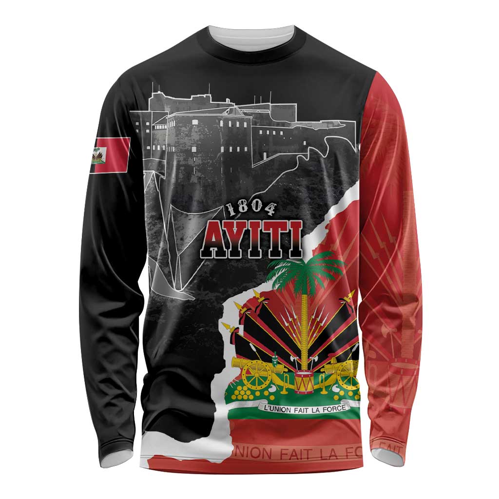 Personalized Haiti First Black Republic 1804 Long Sleeve Shirt Ayiti Citadel Laferriere
