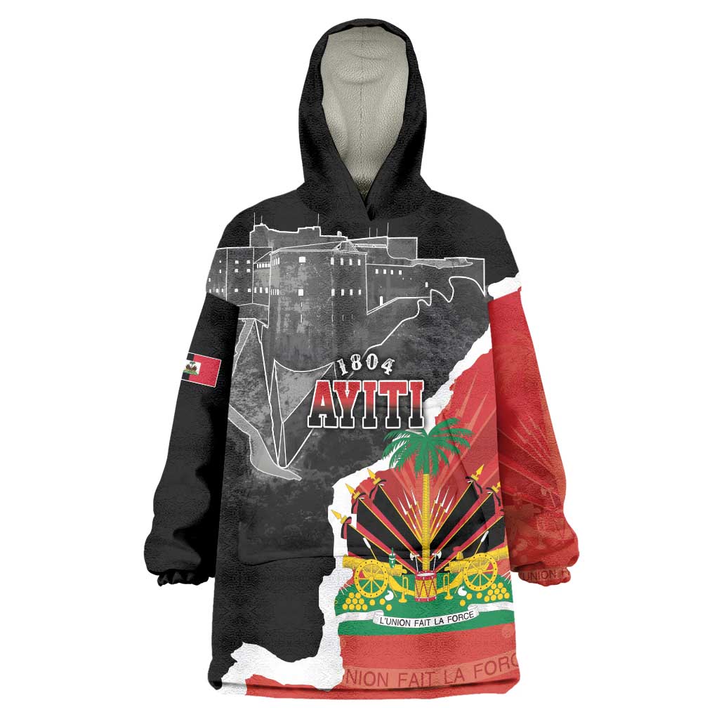 Personalized Haiti First Black Republic 1804 Wearable Blanket Hoodie Ayiti Citadel Laferriere