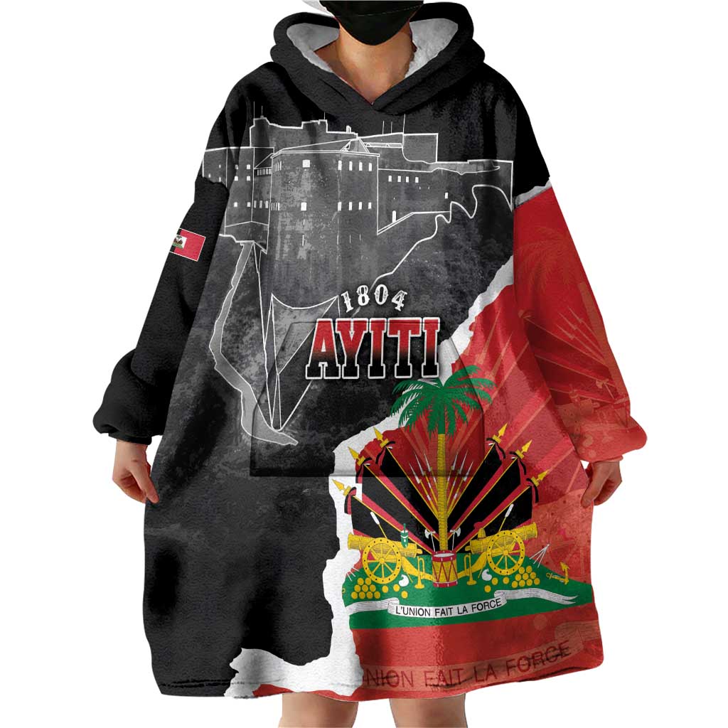Personalized Haiti First Black Republic 1804 Wearable Blanket Hoodie Ayiti Citadel Laferriere