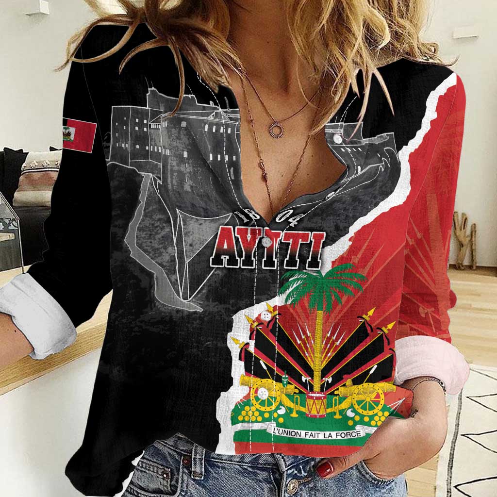 Personalized Haiti First Black Republic 1804 Women Casual Shirt Ayiti Citadel Laferriere