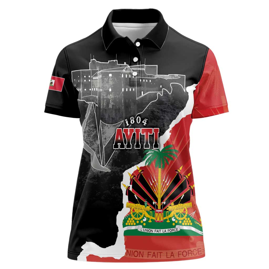 Personalized Haiti First Black Republic 1804 Women Polo Shirt Ayiti Citadel Laferriere