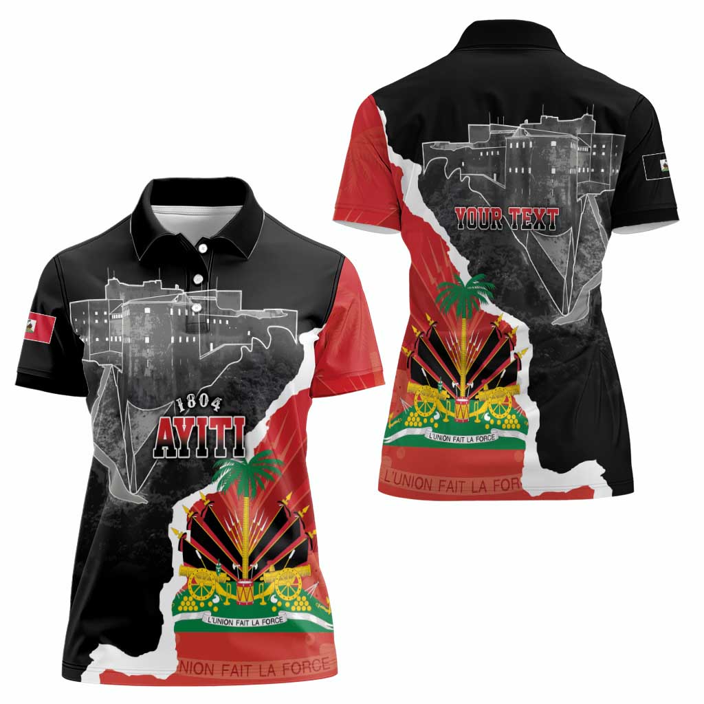 Personalized Haiti First Black Republic 1804 Women Polo Shirt Ayiti Citadel Laferriere