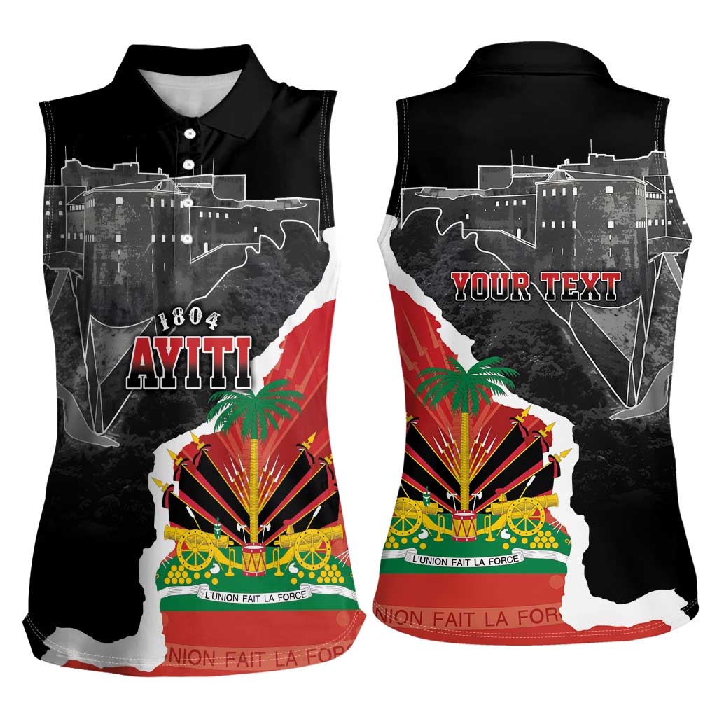 Personalized Haiti First Black Republic 1804 Women Sleeveless Polo Shirt Ayiti Citadel Laferriere