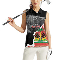 Personalized Haiti First Black Republic 1804 Women Sleeveless Polo Shirt Ayiti Citadel Laferriere