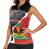 Personalized Haiti First Black Republic 1804 Women Sleeveless Polo Shirt Ayiti Citadel Laferriere
