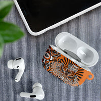 Canada Indigenous Orange AirPods Case Haida Art Thunder Bird