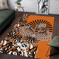 Canada Indigenous Orange Area Rug Haida Art Thunder Bird