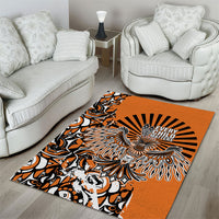 Canada Indigenous Orange Area Rug Haida Art Thunder Bird