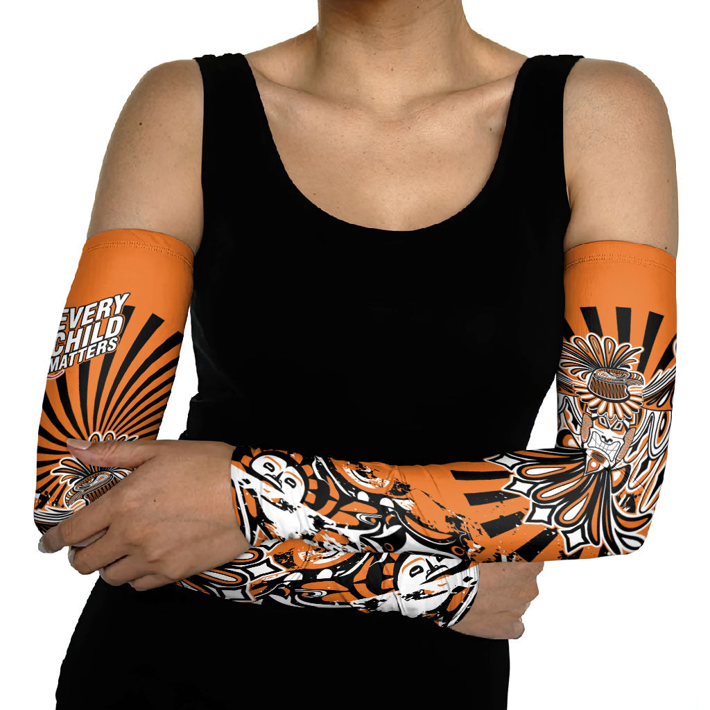 Canada Indigenous Orange Arm Sleeves Haida Art Thunder Bird