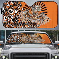Canada Indigenous Orange Auto Sun Shade Haida Art Thunder Bird