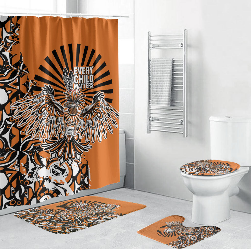 Canada Indigenous Orange Bathroom Set Haida Art Thunder Bird