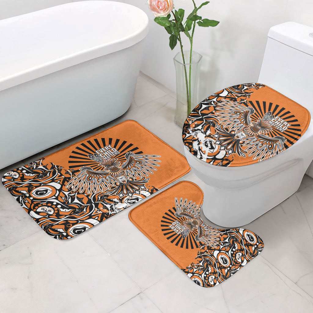 Canada Indigenous Orange Bathroom Set Haida Art Thunder Bird