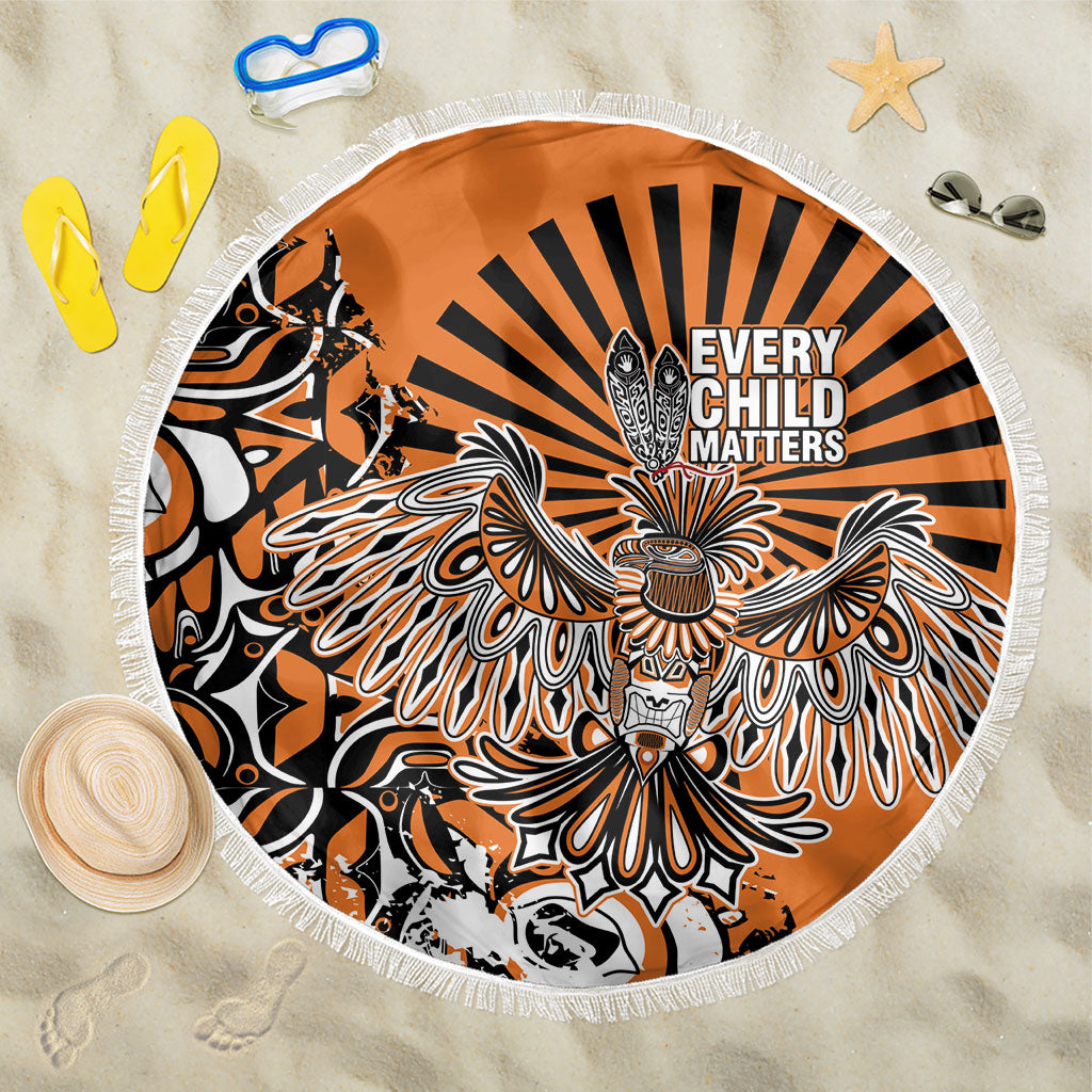 Canada Indigenous Orange Beach Blanket Haida Art Thunder Bird