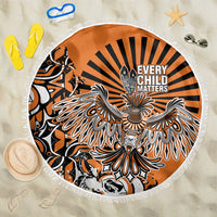 Canada Indigenous Orange Beach Blanket Haida Art Thunder Bird