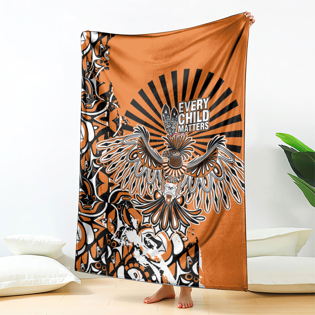 Canada Indigenous Orange Blanket Haida Art Thunder Bird