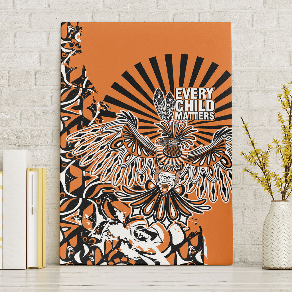 Canada Indigenous Orange Canvas Wall Art Haida Art Thunder Bird