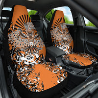 Canada Indigenous Orange Car Seat Cover Haida Art Thunder Bird