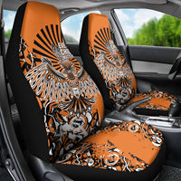 Canada Indigenous Orange Car Seat Cover Haida Art Thunder Bird