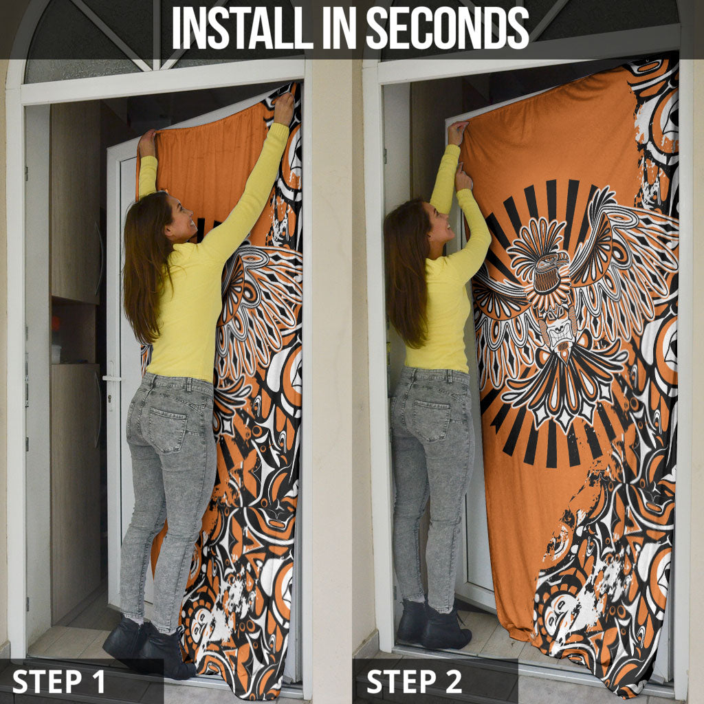 Canada Indigenous Orange Door Cover Haida Art Thunder Bird