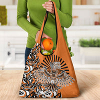 Canada Indigenous Orange Grocery Bag Haida Art Thunder Bird