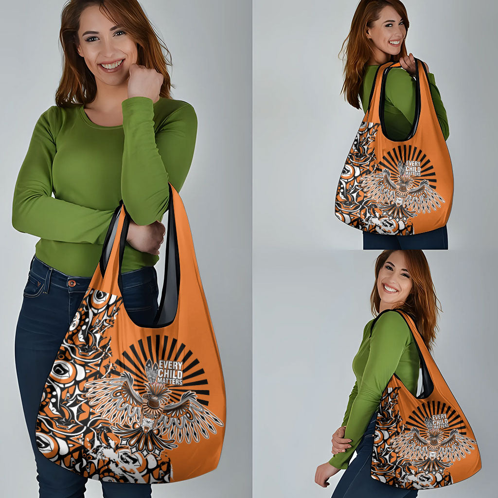 Canada Indigenous Orange Grocery Bag Haida Art Thunder Bird