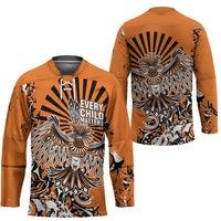 Canada Indigenous Orange Hockey Jersey Haida Art Thunder Bird