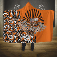 Canada Indigenous Orange Hooded Blanket Haida Art Thunder Bird